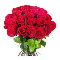 Online Flowers to Mumbai. Red Roses Bouquet 24 Flowers Online India on Dussehra