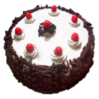 Send Online Rakhi with Cakes to India including 2 Kg Black Forest Cake From 5 Star Bakery