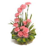 Shop for Pink Carnation Basket of 24 Flowers in India on Rakhi
