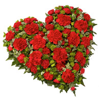 Send Best Rakhi Flowers to India including 50 Red Carnation Heart Arrangement