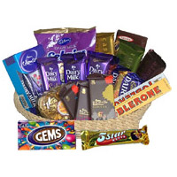 Special Diwali Gifts to India comprising Basket of Exotic Chocolate to India