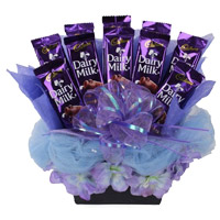 Best Chocolates for Her in India with Dairy Milk Chocolate Basket and 10 Chocolates