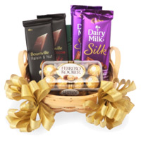Get Silk, Bournville and Ferrero Rocher Basket for Diwali Chocolate Delivery in India