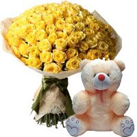 Teddy and Flowers to India