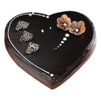 Send 3 Kg Heart Shape Chocolate Truffle Cake to India