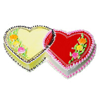 Best Rakhi Cakes to India. Buy 3 Kg Double Heart Butter Scotch Strawberry 2-in-1 Cake in India