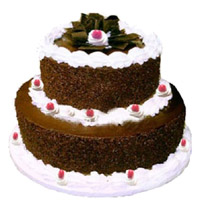 Buy 3 Kg 2 Tier Eggless Black Forest Cake to India