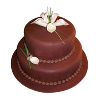 Buy 3 Kg 2 Tier Eggless Chocolate Cakes to India on Rakhi
