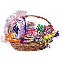 Place Order for Newborn Gifts to India containing Basket of Indian Assorted Chocolate in India