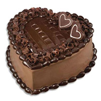Heart Shape Rakhi Cake Delivery to India for Sister and 1 Kg Heart Shape Chocolate Truffle Cake