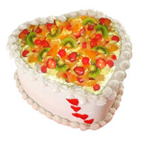 Deliver 1 Kg Heart Shape Fruit Cake to India