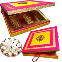 Send Dry Fruits to India with Box of MDF 1 Kg and 250 gm Kaju Katli on Diwali