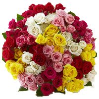 Online Gifts of Mixed Rose Bouquet 100 flowers in India, for Rakhi