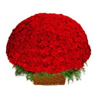 Order flowers to India for Dussehra. Red Roses Basket 500 Flowers Online Delivery in India