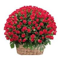 Diwali Flowers India. Deliver Red Roses Basket 200 Flowers in Delhi
