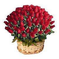 Order Father's Day Flowers to India. Red Roses Basket 100 Flowers to India Online