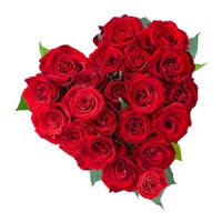 Valentine's Day Flowers to India - Red Roses Heart Arrangement