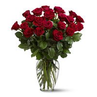 Send Rakhi to India Same Day, Place order to send Red Roses in Vase 50 Flowers in India for Rakhi