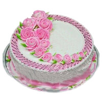 Online Cake Delivery in India. 2 Kg Eggless Strawberry Cake with Rakhi