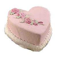 Deliver Rakhi Cakes to India. 2 Kg Heart Shape Vanilla Cake in India