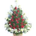 Mixed Red Roses White Glads Basket 24 Flowers to India : Flowers to India