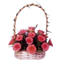Roses Basket Arrangement 24 Flowers to India : Flowers to India