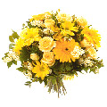 Yellow Mixed Flowers Bouquet 36 Flowers to India