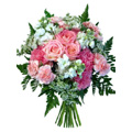 Pink and White Mixed Flowers Bouquet 24 Flowers to India : Flowers to India