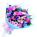 Pink Mixed Flowers Bouquet 24 Flowers to India : Flowers to India