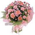 Peach Mixed Flowers Bouquet 24 Flowers to India : Flowers to India