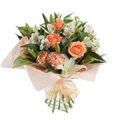 Mixed Color Roses and Carnation Bouquet 12 Flowers to India