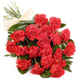 Red Carnation Bouquet 24 Flowers to India