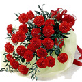 Red Carnation Bouquet 36 Flowers to India