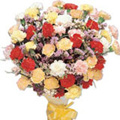 Mixed Carnation Bouquet 36 Flowers to India