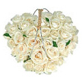 White Roses Basket of 100 Roses: Send Funeral Flowers to India