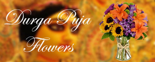 Durga Puja Flowers to India