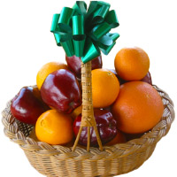 Place Order to Send Wedding Gifts with Fresh Fruits to India. 2 Kg Fresh Apple and Orange Basket