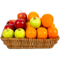 Rakhi Gift of 3 Kg Fresh Apple and Orange Basket in India