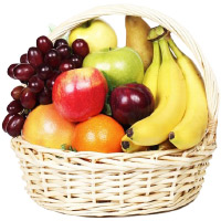 Wedding Gifts in India. 2 Kg Fresh Fruits Basket. Gifts to Gwalior