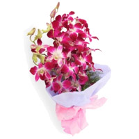 Buy Purple Orchid Bunch 5 Flowers Stem and Send Diwali Flower to India