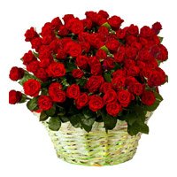 Valentines Day Flowers to India - 36 Red Roses Basket in India