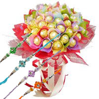 Send Rakhi Gifts to India Same Day Delivery. 48 Pcs Ferrero Rocher Bouquet