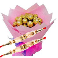 Gift Delivery to India including 16 Pcs Ferrero Rocher Bouquet