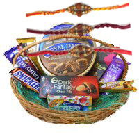 Basket of Chocolates and Rakhi Gift Delivery in India and Cookies